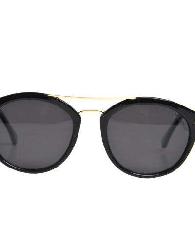 Double Bridge Black And Gold Sunglasses