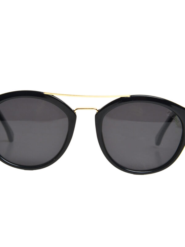 Double Bridge Black And Gold Sunglasses